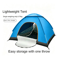 Tente pliable pour le camping, équipement de nuit, imperméable, épaissie, entièrement automatique, pour la plage et l'intérieur, résistante aux intempéries, installation rapide en une seconde
