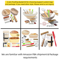 Lot de 12 paniers de fermentation en rotin pour pain au levain, kit de cuisson artisanal en rotin naturel avec coupe-pâte