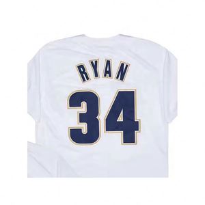 โนแลนไรอันเสื้อเบสบอลเย็บตะเข็บสีขาว - Product Image 1