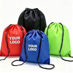Sac à dos en polyester imperméable pour la gym, le sport, les événements professionnels, les cadeaux promotionnels, sacs à cordon avec logo imprimé personnalisé - Product Image 1