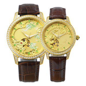 3D Golden Dragon Phoenix Pattern Luxury Natural Jade <b>Watch</b> for <b>Men</b> and Women Automatic Mechanical <b>Watch</b> - Product Image 2