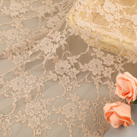 Tissu en dentelle florale à paillettes en gros, couleur champagne, blanc, noir, tissu en dentelle extensible en nylon et élasthanne pour robe de mariée