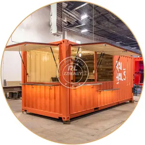 Kiosque préfabriqué de conteneur de restaurant modulaire 2024 avec stand de kiosque de nourriture de conteneur d'expédition de haute qualité