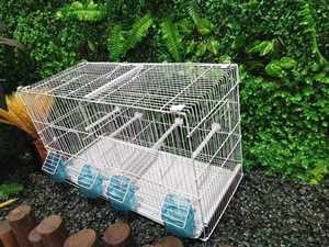 Vente en gros de nouvel arrivage double cage d'élevage d'oiseaux perroquet gris africain en acier inoxydable avec séparateur Cage à oiseaux en métal - Product Image 2