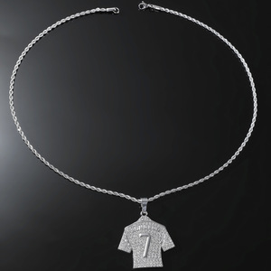 สร้อยคอจี้เสื้อเจอร์ซีย์หมายเลข 7 ดีไซน์ใหม่สุดล้ำ แนวฮิปฮอป แฟชั่นทันสมัย รูปทรงเรขาคณิต วัสดุอัลลอยด์ สำหรับผู้ชาย เครื่องประดับแฟชั่น - Product Image 3