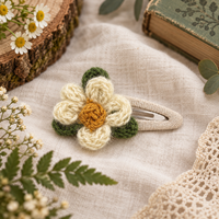 Applique florale au crochet de 5 cm, patch marguerite vintage en fil pour vêtements d'enfants, sacs, accessoires pour cheveux, garniture décorative pour couture DIY