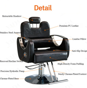 Sillón de Peluquería Profesional Hidráulico con Base Giratoria de Altura Ajustable y Tapicería de Cuero PU para Salón de Belleza - ¡Gran Oferta! - Product Image 3