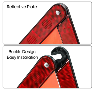 مثلث خطر مجموعة مركبة DSV تحذير قياسي أمان مثلثات نقطة معتمدة ، مثلثات عاكسة بلاستيكية مع حقيبة - Product Image 5