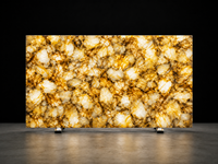 Dalles polies en quartz jaune naturel, pierre semi-précieuse, coupées sur mesure, pour comptoirs de réception, tables d'appoint et séparateurs de pièce