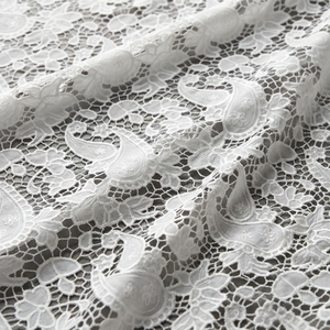 Tessuto <span class=keywords><strong>in</strong></span> Pizzo di Alta Qualità per Abiti da Sposa, <span class=keywords><strong>Tulle</strong></span> Ricamato Floreale Bianco <span class=keywords><strong>in</strong></span> Poliestere, Tessuto Ricamato a Tulipano - Product Image 2