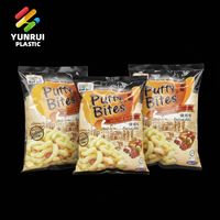 Sachets d'emballage personnalisés en plastique laminé à scellage arrière pour chips de banane plantain, snacks soufflés, pop-corn, croustilles et chips de pommes de terre