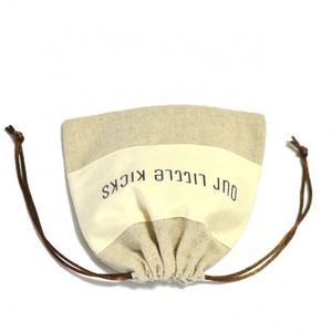 Sac de rangement économique en lin naturel avec cordon de serrage pour outils, articles divers et bijoux, avec patch en coton - Product Image 6