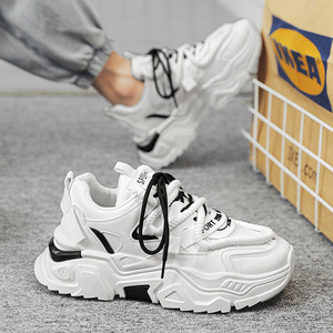 Chaussures décontractées de mode pour hommes, plateforme extérieure, logo personnalisé 2024, baskets noires de loisirs pour hommes, chaussures de marche de style sportif, en stock - Product Image 3