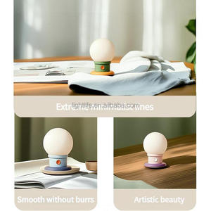 Stile nordico ricaricabile LED piccola lampada da tavolo senza fili Touch temporizzato a forma di lampadina luce notturna per camera da letto studio - Product Image 3