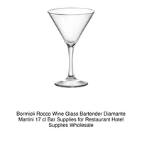 Copa de Martini Bartender/Diamond 17 cl, Altura 15 cm, Diámetro 9.6 cm, Bormioli Rocco