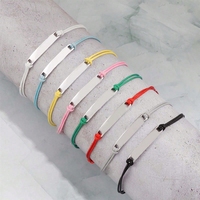 Bracelet personnalisé gravé sur mesure en gros – Breloque en acier inoxydable avec nom, logo ou lettre, cordon coloré