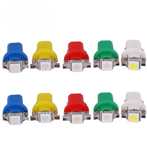 Ampoule LED T5 B8.5D pour tableau de bord de voiture, ampoule LED T5 5050 1SMD 12V, éclairage latéral du tableau de bord, ampoule pour instruments, blanc, bleu, rouge, jaune - Product Image 1