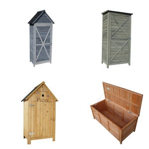 Cobertizo de almacenamiento de jardín de madera para herramientas <span class=keywords><strong>armario</strong></span> de equipo de patio trasero con cerradura - Product Image 6