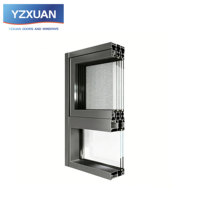 Ventana Corredera Moderna de Aluminio 6063-T5 con Rotura de Puente Térmico, Ventana de Doble Vidrio Insonorizada con Rodillo Silencioso para Villa de Lujo