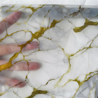 Film de transfert d'eau hydrographique, hydro-dipping, fibre de carbone, fond transparent, marbre doré, PVA, surface incurvée de 50 cm
