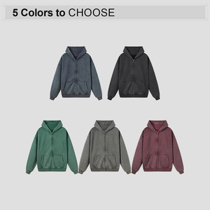 Sweats à capuche zippés surdimensionnés Streetwear personnalisés de fabricant de haute qualité Sweats à capuche pour hommes vierges - Product Image 2