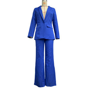 Fashion Career Solid Color Single Button Long Sleeve Pants Women's Business Suit <b>Set</b> Fashion - Product Image 6