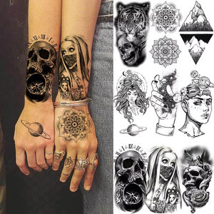 <span class=keywords><strong>Tatuajes</strong></span> Temporales Personalizados de 52 Hojas de Papel con Diseños de Calaveras Negras, Flores Pequeñas, Montañas, Serpientes y Animales <span class=keywords><strong>para</strong></span> Aplicación en Cuerpo y Rostro <span class=keywords><strong>para</strong></span> Hombres y <span class=keywords><strong>Mujeres</strong></span> - Product Image 5