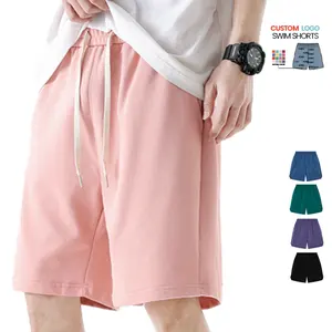 Pantalones cortos transpirables con cordón con logotipo personalizado, pantalones cortos de baño de secado rápido para hombres