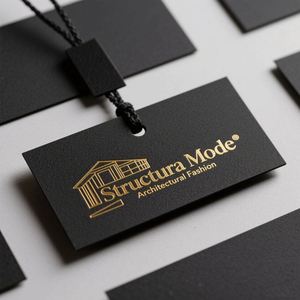 Tarjetas de Agradecimiento Personalizadas de Lujo en Negro Reciclado con Impresión Mate, Logotipo, Nombre y Lámina Dorada para Pequeñas Empresas, Ropa, Zapatos y Bolsos - Product Image 2
