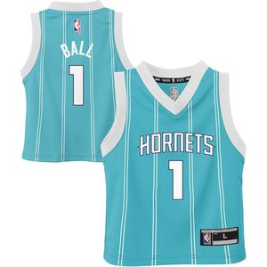 Maillot de basket-ball Charlotte Hornets LaMelo Ball Teal Icon Edition pour garçons de 4 à 7 ans, col en V, évacuant l'humidité - Product Image 1