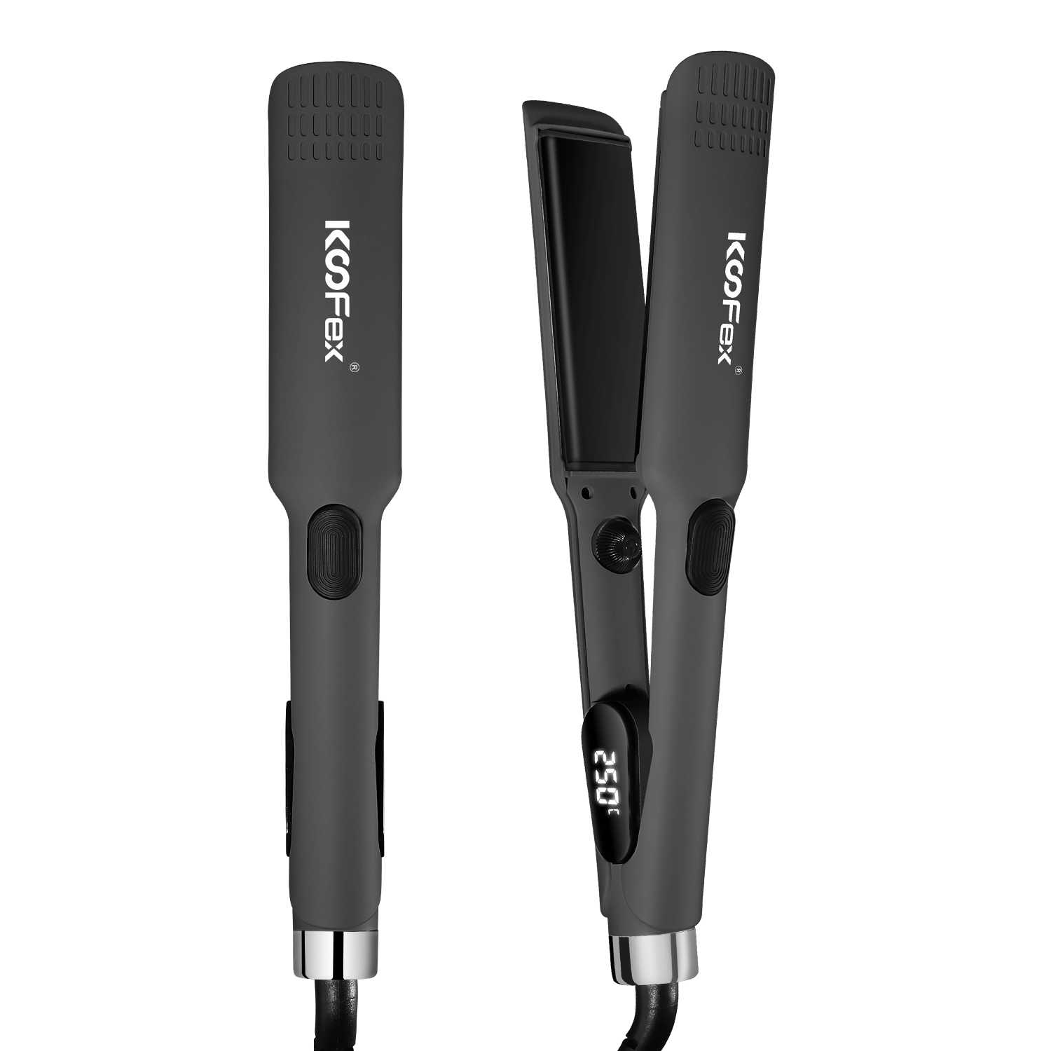 KooFex Salon Use Hair Straightener Rotary Switch 250℃ High-Temperture Hair Straightener With 110mm Plate