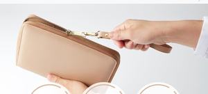 Vente chaude en cuir véritable fermeture éclair mère et <span class=keywords><strong>fils</strong></span> main compte <span class=keywords><strong>livre</strong></span> Portable bracelet en cuir poignet Multi fente facture sac <span class=keywords><strong>de</strong></span> rangement - Product Image 4