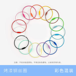 Llaveros de alambre de acero pintados de colores, redondos, hechos a mano, accesorios decorativos para colgantes DIY con tornillos giratorios - Product Image 3