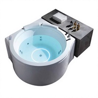 Bañera de Hidromasaje Acrílica Moderna de Lujo, Independiente, con Bluetooth y Luces LED, para Adultos