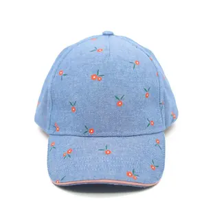 Thiết Kế Mới Denim Phong Cách Bánh Sandwich Brim Trẻ Em Có Thể Điều Chỉnh Mũ Thể Thao Bóng Chày Tùy Chỉnh Trống Ngoài Trời Thoải Mái Trẻ Em In Nhật Ký