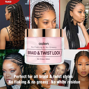 Gel coiffant professionnel Oalen Private Label pour tresses, tenue extrême, sans résidus, brillance intense, contrôle des bords - Product Image 3