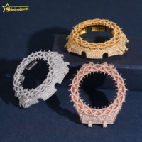 Lunette de montre en laiton et cuivre sertie de moissanite VVS pour GA2100, bijoux hip-hop de luxe, boîtier de montre style Buss Down Thorn