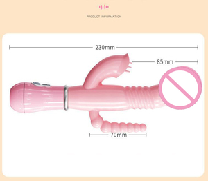 <strong>Pink</strong> <strong>Anal</strong> Clit Triple <strong>Anal</strong> Heads Vibrator G-spot Dildo Rabbit Tapping g Spot Vibrators for Women - Product Image 6