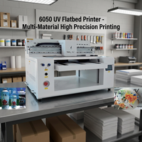Imprimante UV OEM compacte 6050 à positionnement visuel, multifonction A5 avec écran tactile, pour étiquettes en cristal, badges métalliques, panneaux en plastique et articles culturels