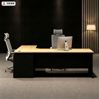 Meubles de bureau JIUSHUN, bureau de direction en forme de L, table de bureau de PDG luxueuse