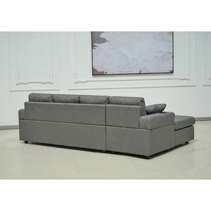 Sofá de tela Sofá <span class=keywords><strong>en</strong></span> forma de <span class=keywords><strong>L</strong></span> con almacenamiento Otomano Convertible izquierdo y derecho - Product Image 4