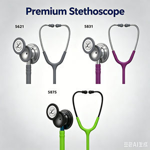 Estetoscopio Profesional de Cardiología - Detección de Sonidos Pulmonares y S3, Apto para UCI, Aplicación Gratuita con Biblioteca de Sonidos - Product Image 1