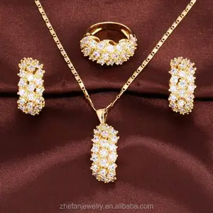 22k gold zirkonia schmuck dubai großhandel schmuck-set preis rabatt gold halskette mode schmuck-sets