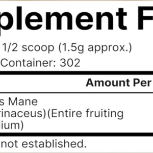 Organic Lions Mane 1500mg <b>Powder</b> Whole Fruiting <b>Body</b> & Mycelium Bottle Packaging Focus Memory & Immune Health - Product Image 2