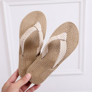 Verano señoras EVA casual playa simple lino tejido diseño antideslizante <span class=keywords><strong>chanclas</strong></span> Clip-on Slide sandalias y zapatillas - Product Image 5