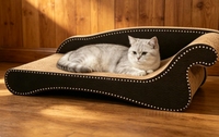 Canapé-griffoir ondulé pour chat en carton ondulé épaissi, surface de griffage multi-angles, lit de repos pour chats d'intérieur, vente en gros