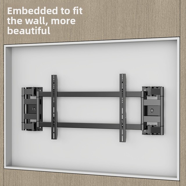 Ultra Thin Fixed TV Bracket Flush Wall Mount for 42 75 Inch Space Saving Design Cable Management Heavy Duty