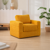 Fauteuil en velours côtelé pour salon, chambre, appartement, coin lecture, blanc crème, siège unique, chaise longue, canapé rembourré