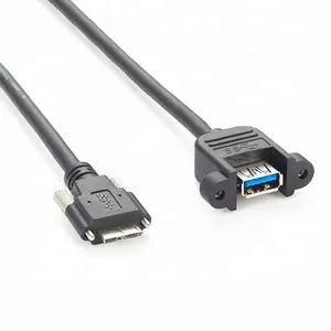 USB 3.0 Type A to Micro USB Screw-lock Panel Mount Cable