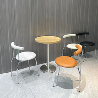 Table et chaises de salle à manger multifonctionnelles de style industriel tendance en PVC coloré pour desserts, snacks, restauration rapide, restaurants, cafés, laiteries